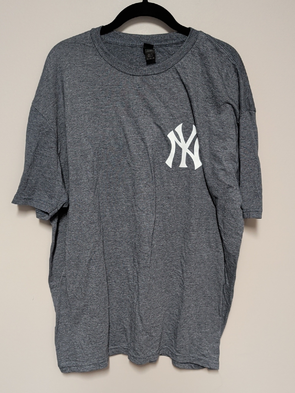 Gildan Gray Short-Sleeve Tee with White NY Chest Logo